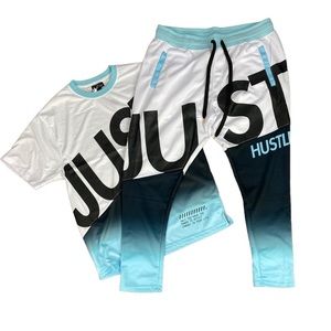 COPY - Big and Tall Men's "Just Hustle" Pant Set Baby Blue 5XL NWT